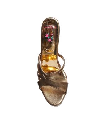 Women Gold Sandals Stiletto 8