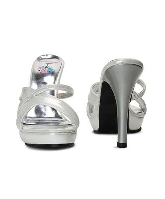 Women Silver Sandals Stiletto 6