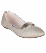 Women Synthetic Gold Bellies slip on