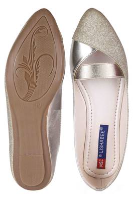 Women Synthetic Gold Bellies slip on 5