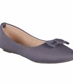 Women Synthetic Grey  slip  on Bellies