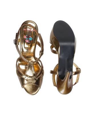 Women Gold Sandals Stiletto 8