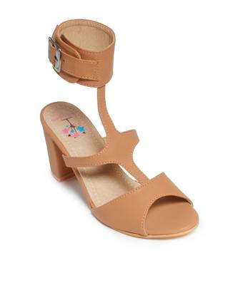 Women Tan Sandals Block 5