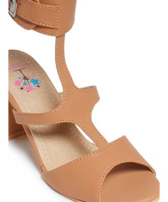 Women Tan Sandals Block 6