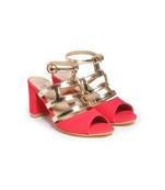 Women Red Sandals Block