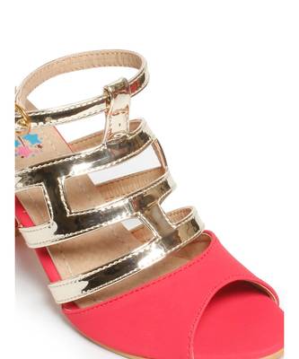 Women Red Sandals Block 6