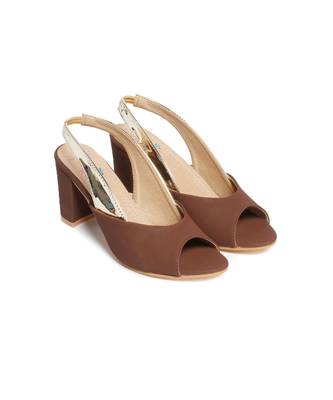 Women Brown Sandals Block 1