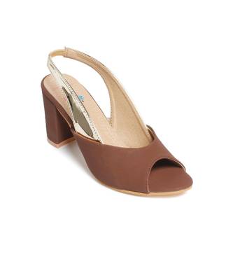 Women Brown Sandals Block 5