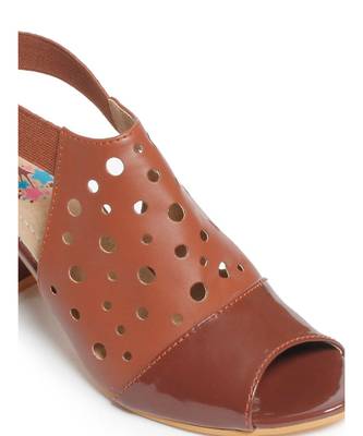 Women Brown Sandals Block 4