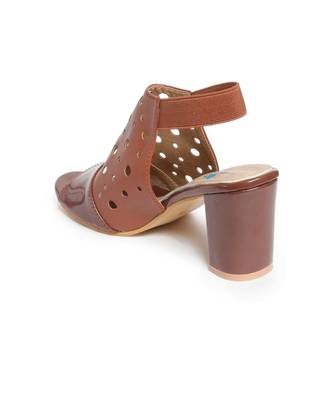 Women Brown Sandals Block 5