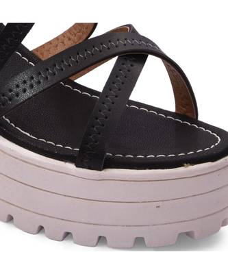 Women Black Sandals Block 3