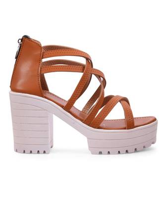 Women Brown Sandals Block 2