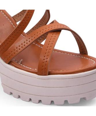Women Brown Sandals Block 3