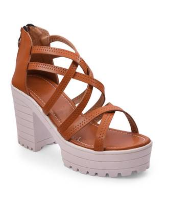 Women Brown Sandals Block 5
