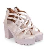Women White Sandals Block