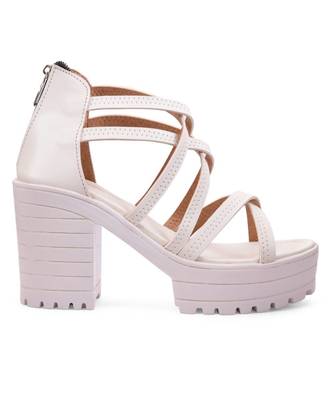 Women White Sandals Block 2