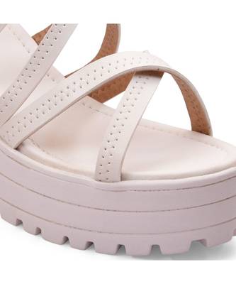 Women White Sandals Block 3
