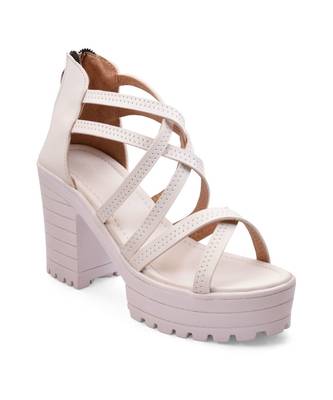 Women White Sandals Block 5