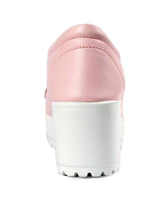 Women Baby Pink Heeled Boots Block 8