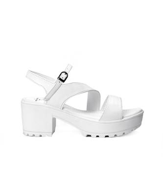 Women White Sandals Block 3