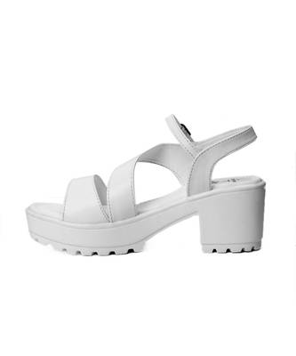Women White Sandals Block 6