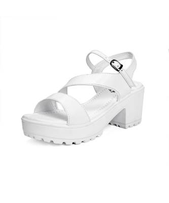 Women White Sandals Block 7