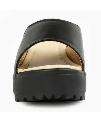 Women Slip-ons Black Block Heels 8
