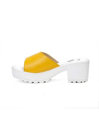 Women Yellow Sandals Block 6