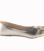 Women Synthetic Gold Bellies slip on