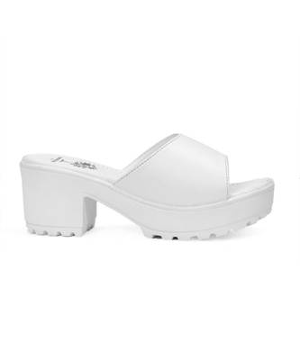 Women White Sandals Block 3