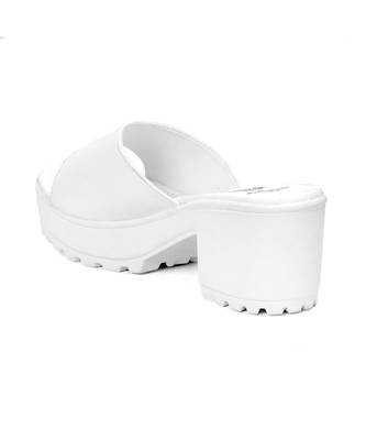 Women White Sandals Block 4