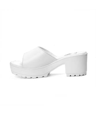 Women White Sandals Block 6