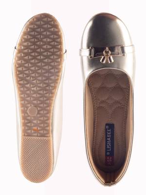Women Synthetic Gold Bellies slip on 4