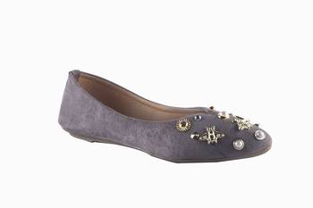 Women Synthetic Grey slip on  Bellies 1