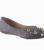 Women Synthetic Grey slip on  Bellies