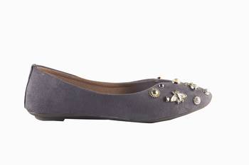 Women Synthetic Grey slip on  Bellies 2