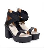 Women Black Sandals Block