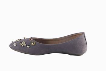 Women Synthetic Grey slip on  Bellies 3