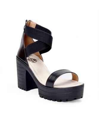 Women Black Sandals Block 5