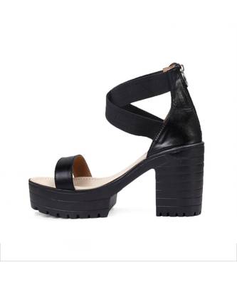 Women Black Sandals Block 6