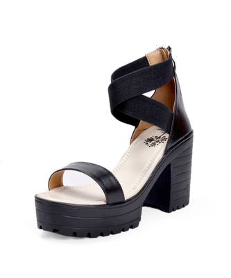 Women Black Sandals Block 7