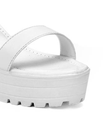 Women White Sandals Block 2
