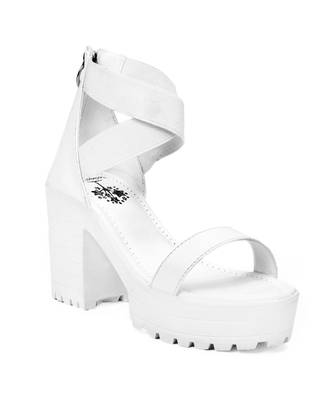 Women White Sandals Block 5