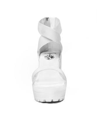 Women White Sandals Block 6