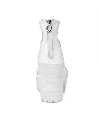 Women White Sandals Block 8