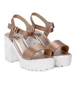 Women Copper Sandals Block