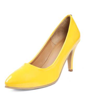 Women Yellow Pumps Stiletto 7