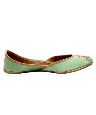 Lite Green Embroidery Party Wear Ethnic.Jutti 2