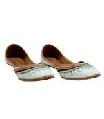 White Embroidery Party Wear Ethnic.Jutti