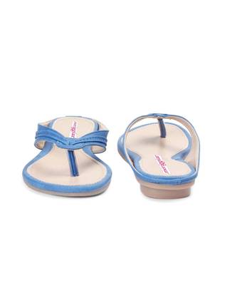 Women Blue Flats One Toe Flats 3
